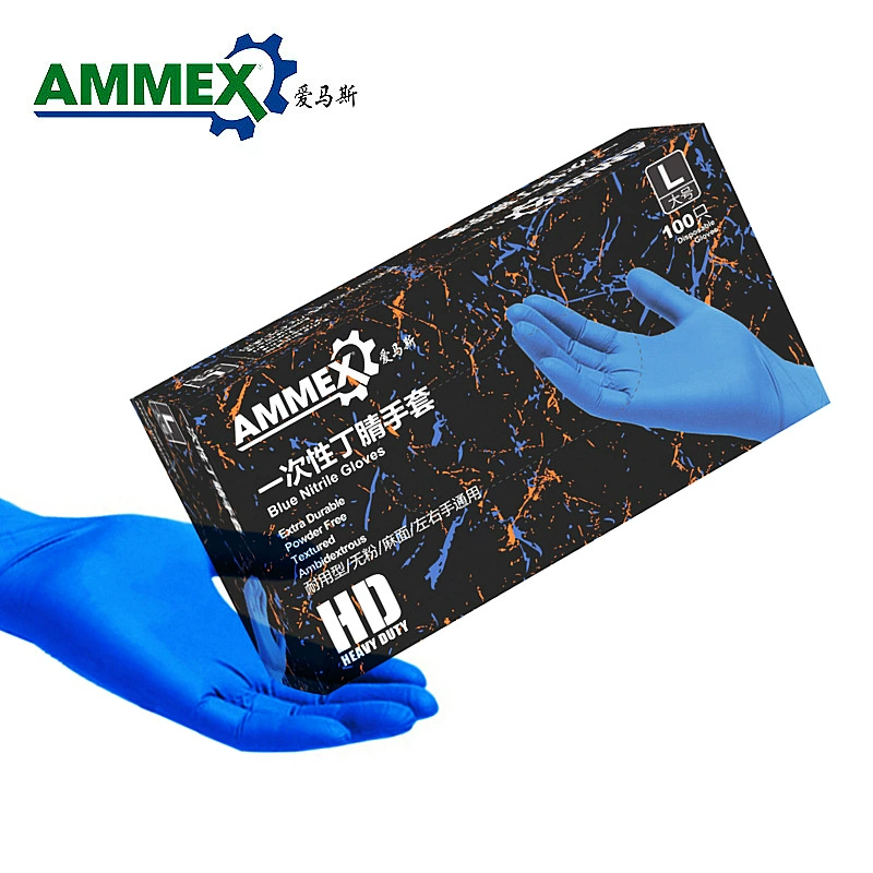 Одноразовые нитриловые перчатки Aimas APFNCHD оптом: утолщенные, прочные, кислото- и щелочестойкие, пищевые