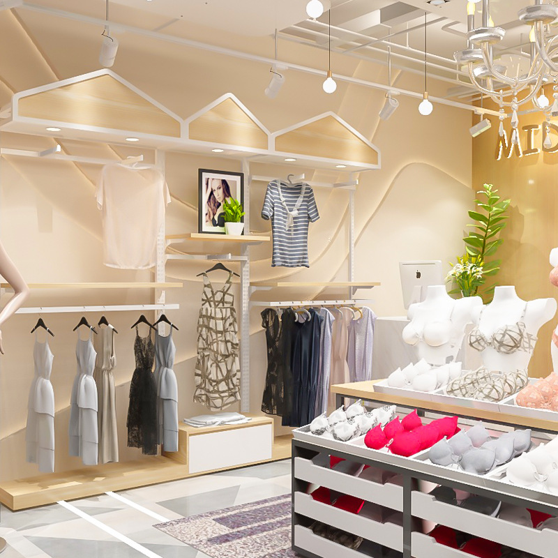 Sujetador de moda calcetines ropa interior pijamas pantalla rack de pie vitrina tienda de ropa interior estante de la tienda