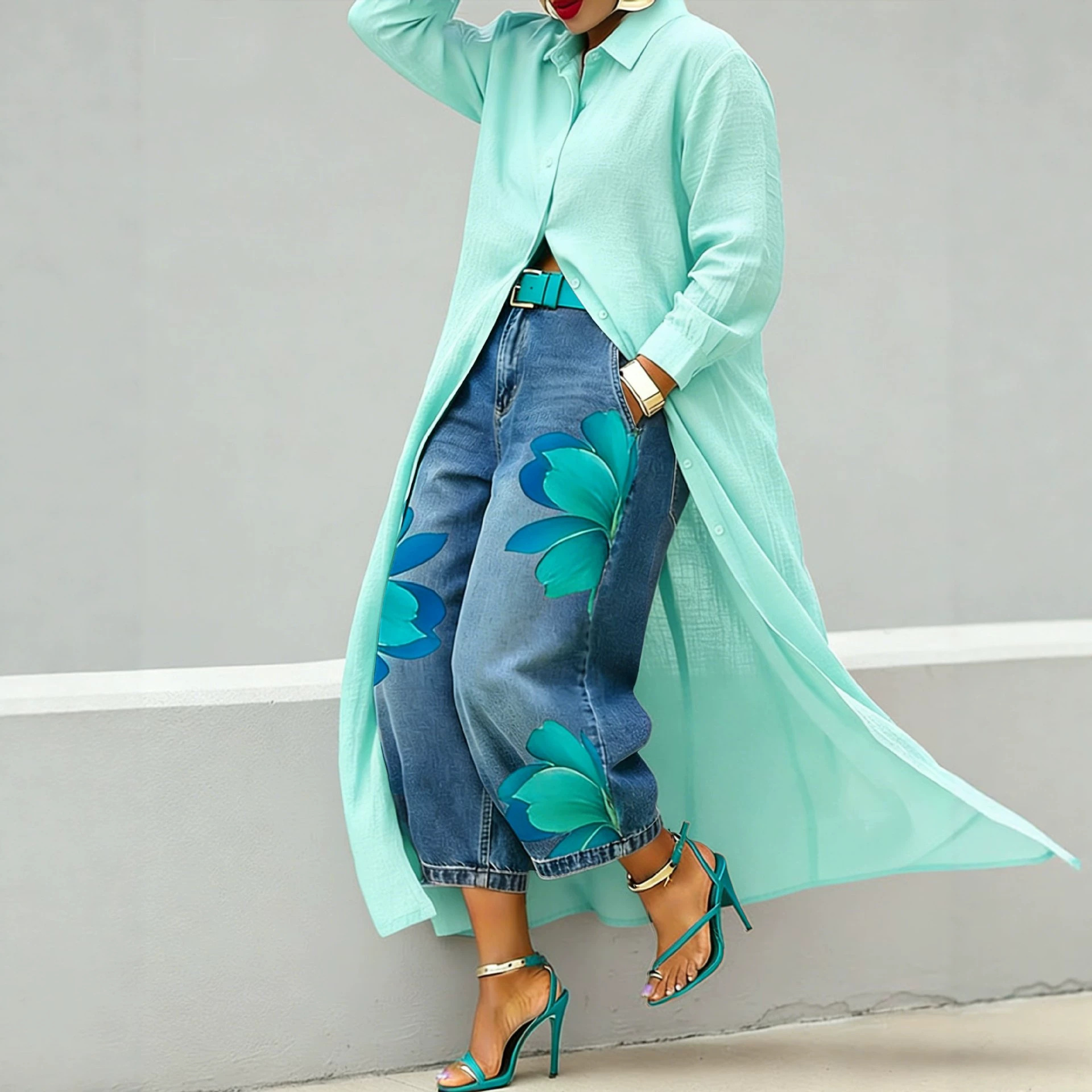 Women's Clothing Fashionable Elegant Casual Button Down Collar Solid Color Long Shirt Dress For Women For Formal & Casual For Women_ecoleips.com