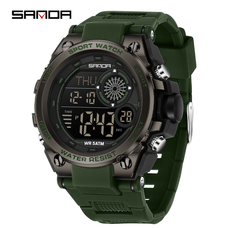 SANDA 6255 reloj estudiante multifunción cronógrafo deportivo reloj de pantalla digital electrónica impermeable de moda