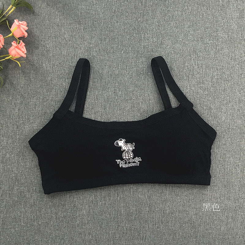 Ropa interior de desarrollo de niña de algodón roscado Escuela Secundaria estudiante de escuela primaria dibujos animados lindo camisola pequeña media y grandes niños envueltos en el pecho