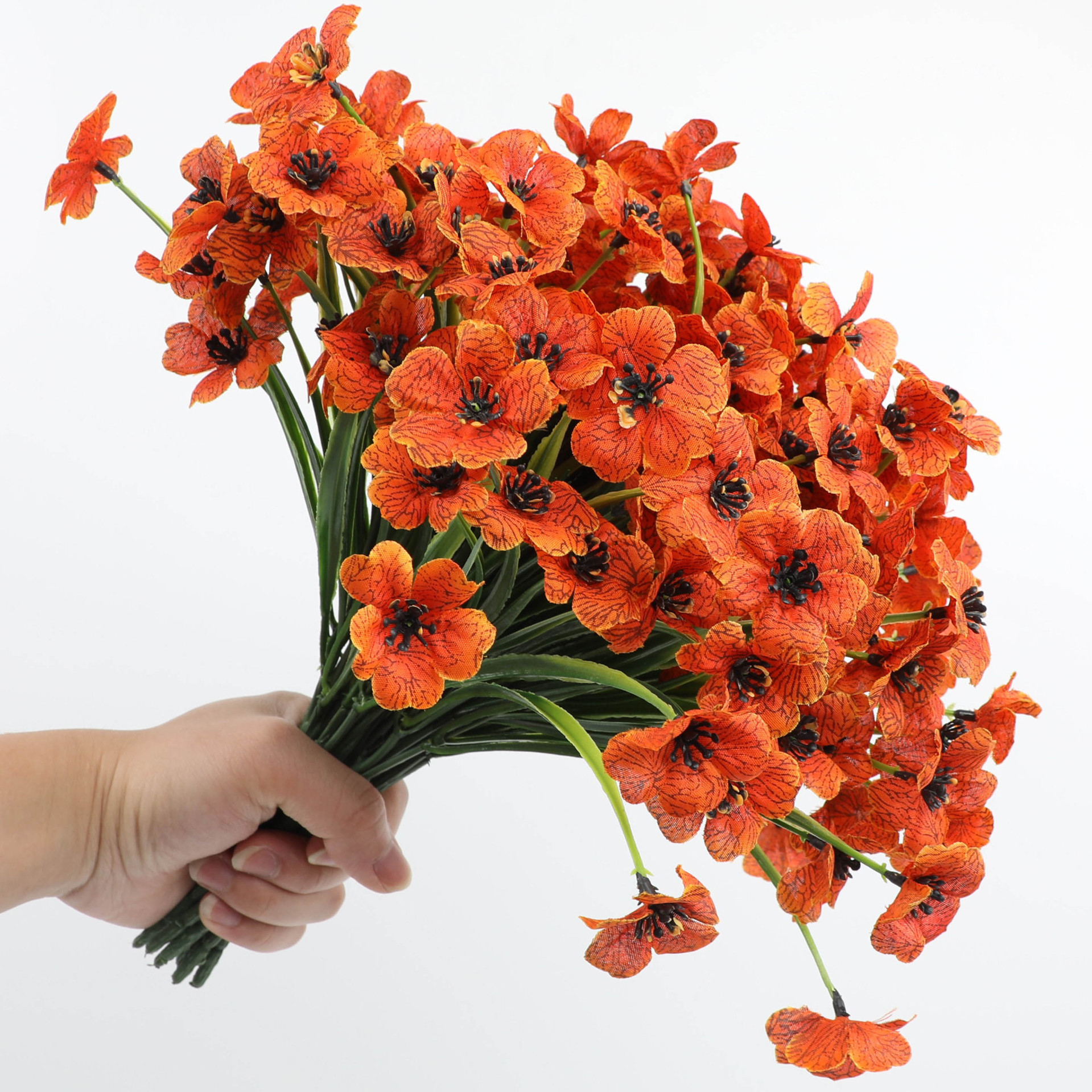 Simulación de plantas acuáticas plástico hierba de primavera flor violeta serigrafía hierba de primavera de cinco cabezas pequeña margarita flor falsa accesorios decorativos al por mayor