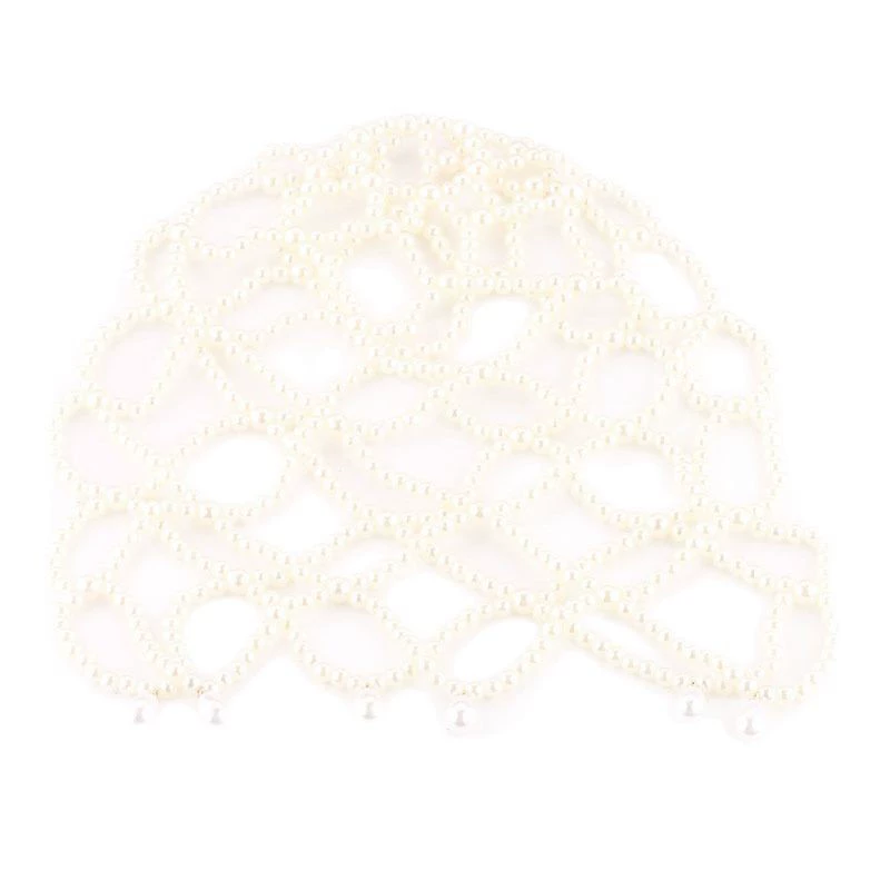 Fashionable hair accessory, chain from pearl for bride, hair mesh, (Cross-border trading), city style
