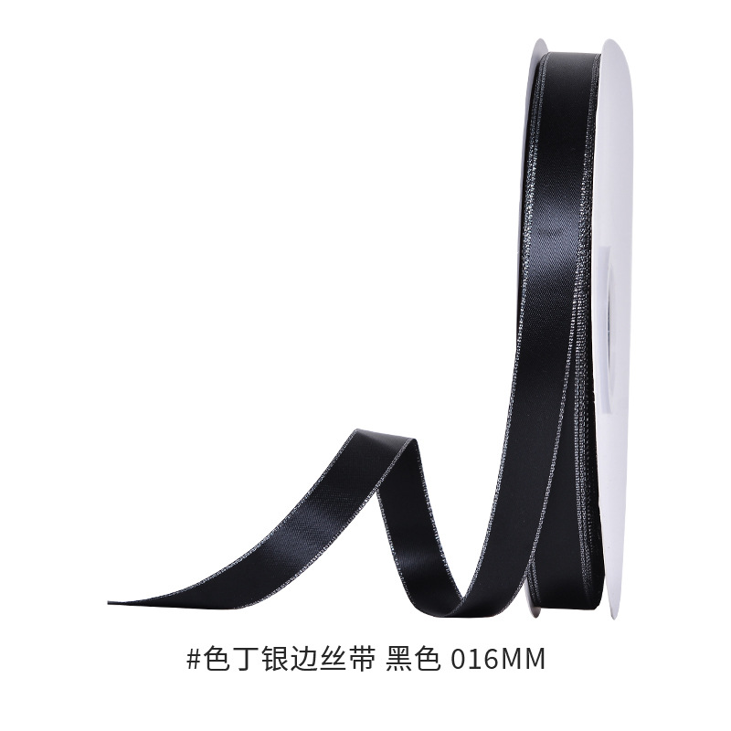 Yao Ming seda seda dorada y plata borde cinta flores regalo embalaje arco accesorios DIY fábrica directa