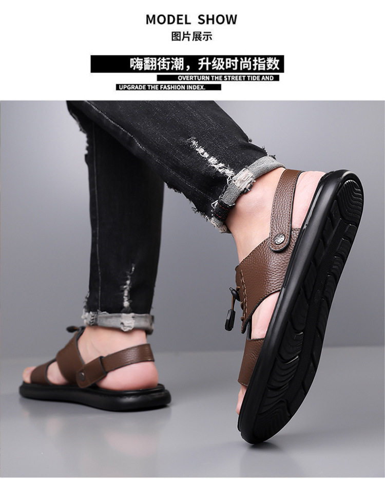 Dép sandal nam hở ngón kiểu mới thoáng khí chống trượt đi biển và lái xe — Mã màu 2118 nâu, Quận 2118 màu đen, Sơn 2118 màu vàng chi tiết 23