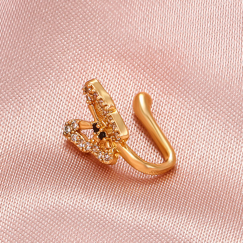 Cross-border simple and personalized U-shaped fake nose ring Amazon diamond butterfly nose nail European and American hole-free nose clip piercing jewelry