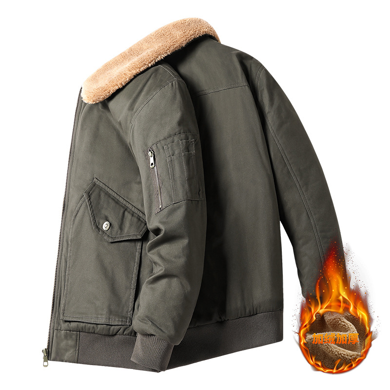 Chaqueta de hombre de comercio exterior transfronterizo Amazon hombre chaqueta cálida de invierno espesa con solapa de algodón chaqueta casual para hombre