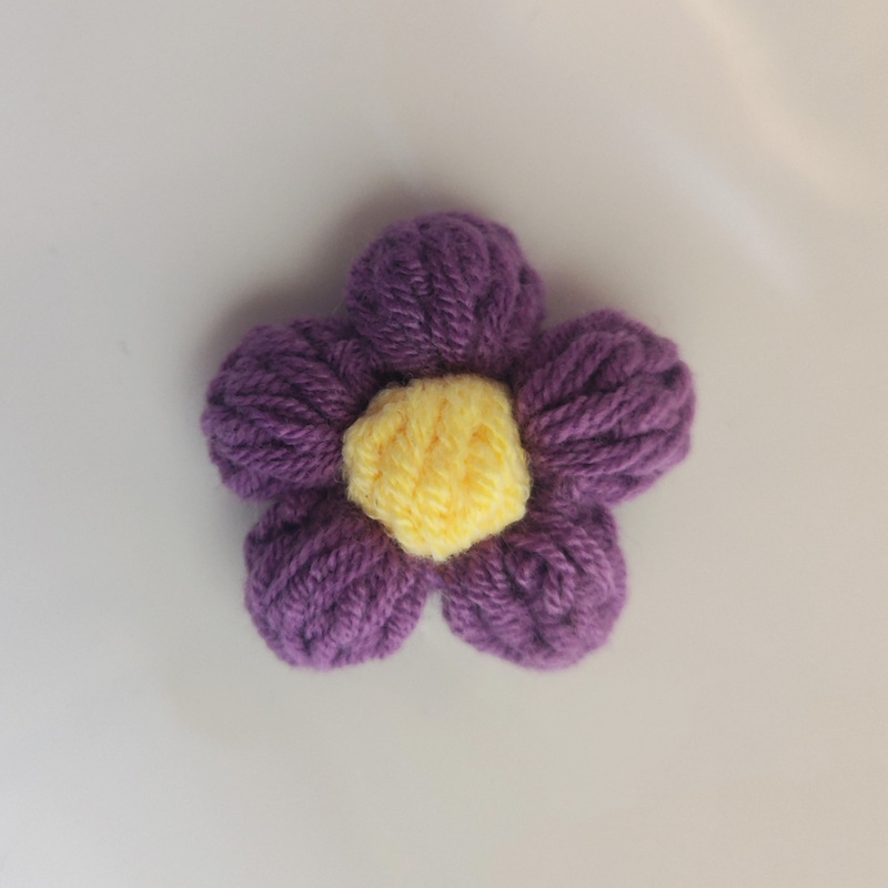 手工钩针泡芙花毛线花朵DIY发夹饰品配件胸花首饰包包服装辅料|undefined