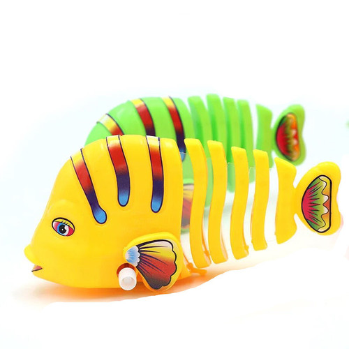 Wind-up fish, wind-up swinging cartoon fish, colorful wind-up swinging fish, wind-up toy fish, street stall toys wholesale
