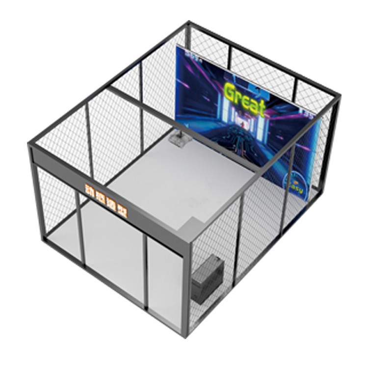 Gran entretenimiento comercial y ocio interior de simulación de deportes digitales sala de experiencias de instalaciones de doble persona rompe la puerta de entrada movimiento ritmo