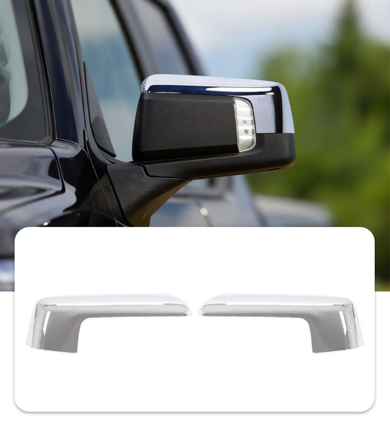 Suitable for 19-25 Chevrolet Silverado1500 Silverado/Gmc Bright Silver Carbon Pattern Modified Rearview Mirror Housing