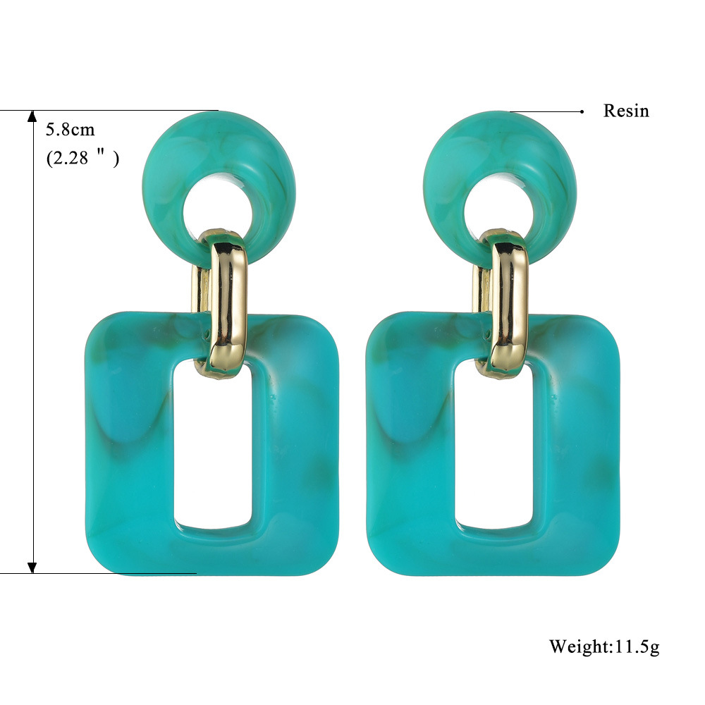12g Weight Retro Fashion Geometric Resin No Inlaid Earrings