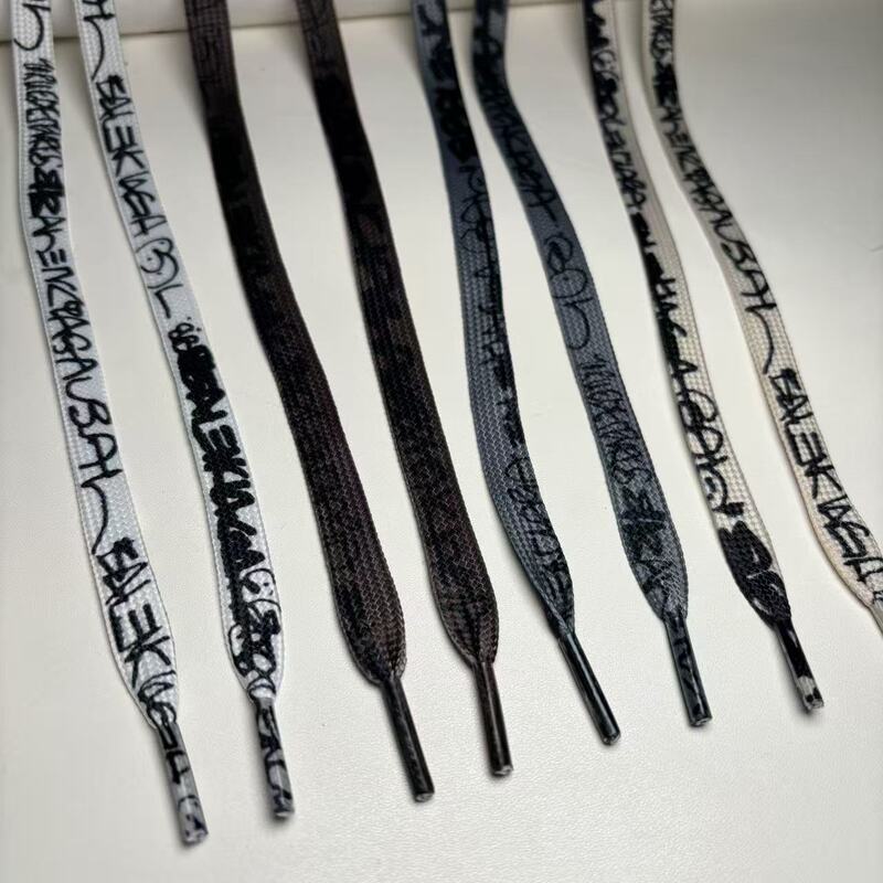Directly Supplied from the Manufacturer, Compatible with Balenciaga's Same Style, Heat Transfer Printed Polyester Shoelaces for Sports and Casual Shoes