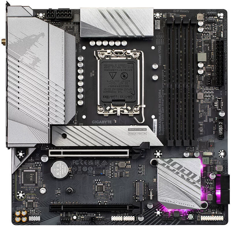 Совместимая материнская плата Intel Gigabyte B760M A Elite AX DDR4 поддерживает процессоры 12/13/14 поколения