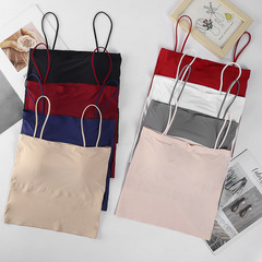 夏季冰絲無痕吊帶美背裹胸抹胸打底防走光運動背心一體式內衣少女