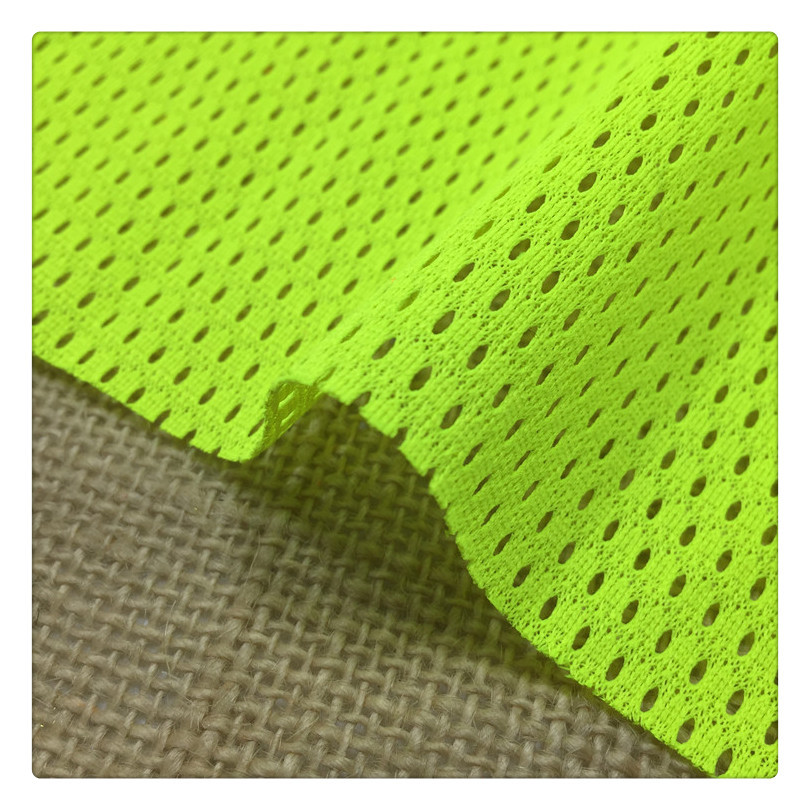 湖州厂家直销 经编荧光网眼布 反光背心面料