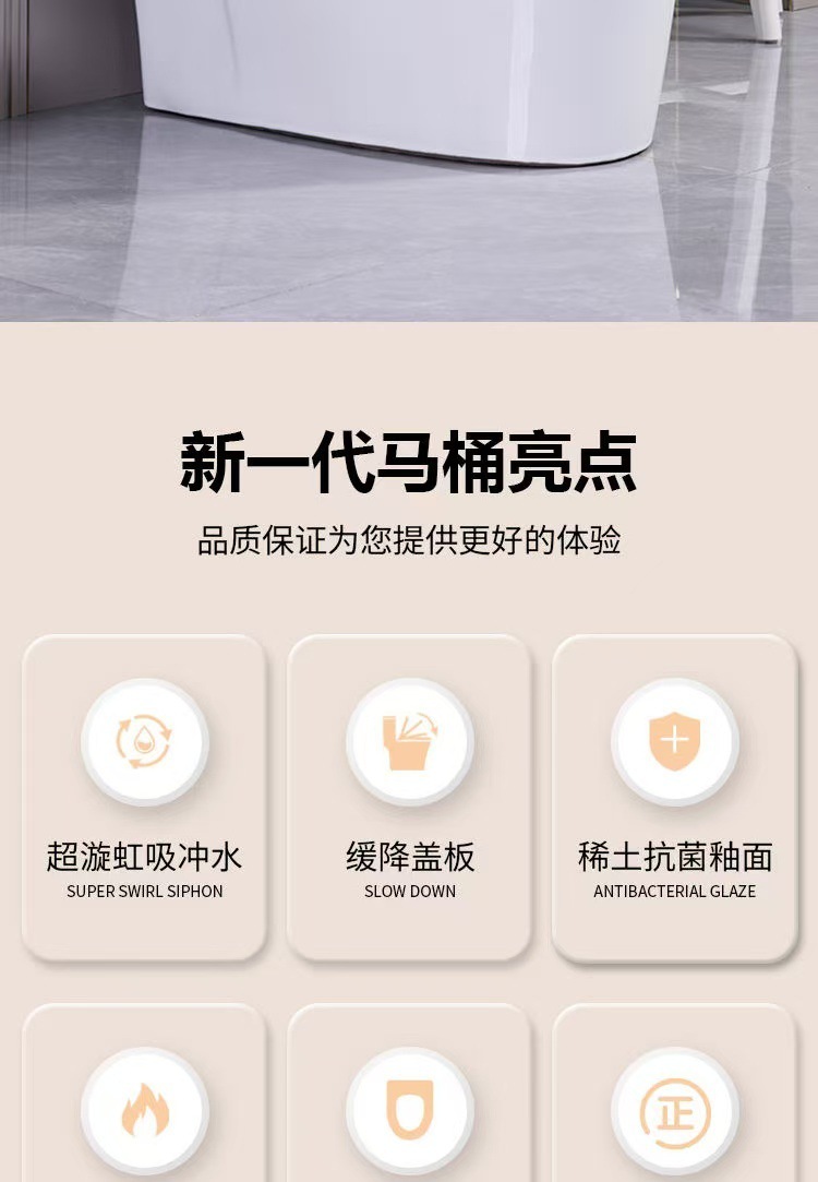 Small-sized toilet with super vortex siphon anti-clogging and anti-odor, rental house sit-down toilet, household source factory details Picture