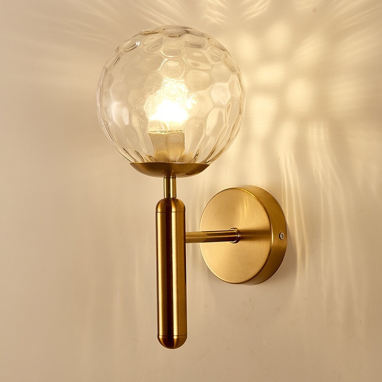 Lámpara de Pared Interior para Pasillo de Aluminio y Vidrio con Interruptor de Perilla para Dormitorio y Balcón