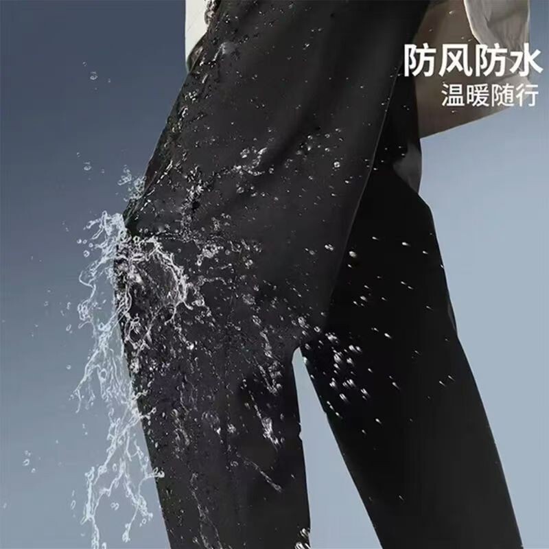 Men's Thermal Fleece-Lined Long Pants with Six-Proof Technology, Waterproof, Windproof, Drawstring, Cuffed, Outdoor Thickened Hiking Pants Men's Thermal Fleece-Lined Long Pants with Six-Proof Technology, Waterproof, Windproof, Drawstring, Cuffed, Outdoor Thickened Hiking Pants