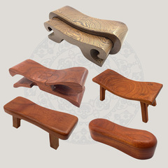 Chicken wing wood cervical pillow red rosewood Luban pillow retro mortise and tenon structure wooden stool solid wood sleeping pillow wholesale