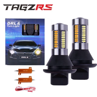双色转向灯1156 3014 66smd BAU15S日行灯带解码 跨境专供