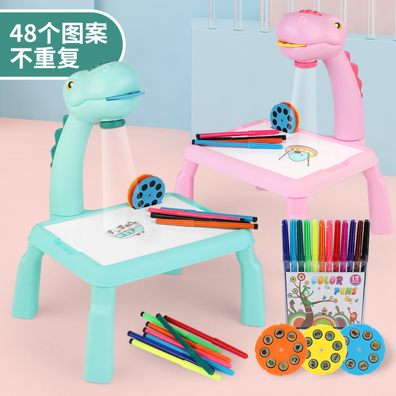 Projection drawing board drawing table erasable children's educational toys boys and girls drawing board graffiti multi-functional writing board