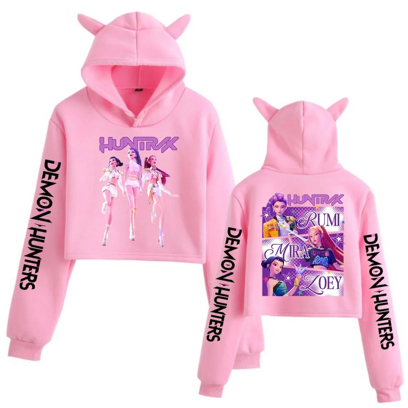 Amazon Cartoon Anime Peripheral Print Fashion Women's Clothing Cute Cat Ears Short Hoodie Autumn and Winter Casual Sweatshirt Amazon Cartoon Anime Peripheral Print Fashion Women's Clothing Cute Cat Ears Short Hoodie Autumn and Winter Casual Sweatshirt
