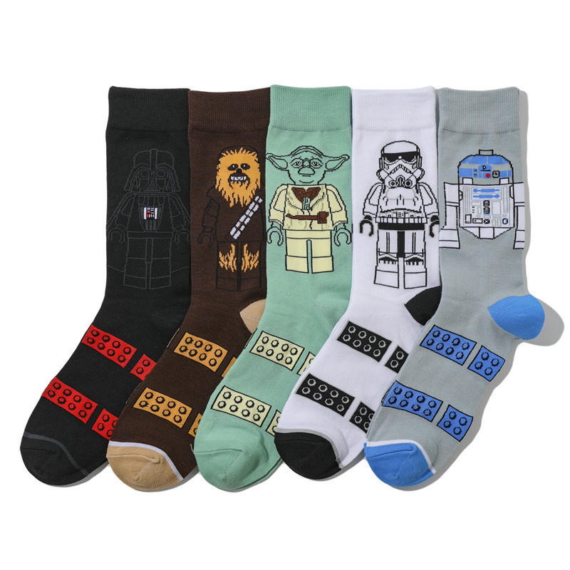 Four Seasons Anime Cartoon Popular Tide Socks Men's Socks Star Wars Amazon Ins Personality Creative Cross Border Socks