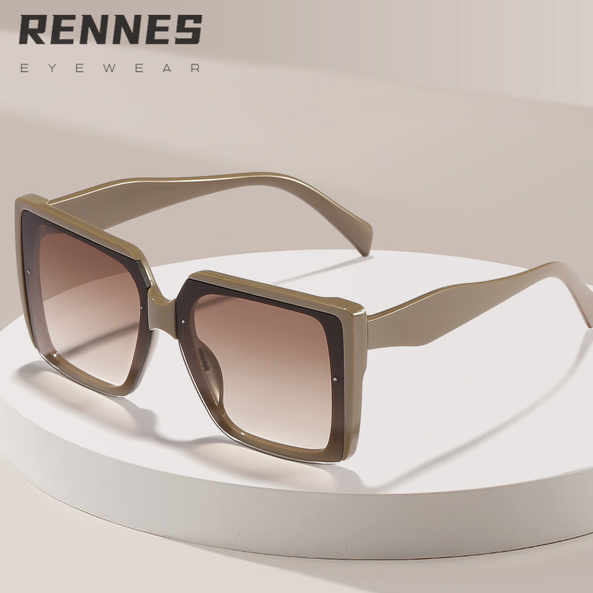 2024 nuevo estilo europeo y americano elegante marco llano cara pequeñas gafas de sol Moda desgaste esencial sol-prueba gafas de sol