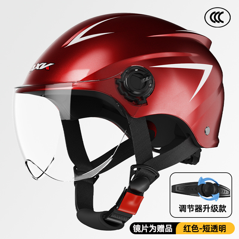 3C certificado casco de coche eléctrico verano de los hombres protección solar medio casco mujer cuatro estaciones batería motocicleta invierno cálido casco