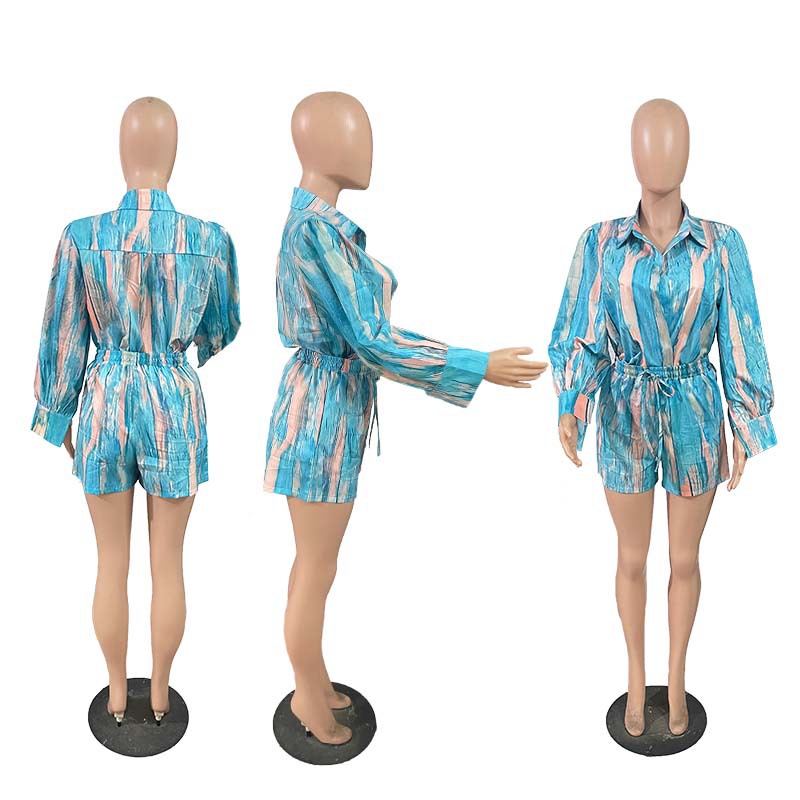 Color Block Pattern Holiday Daily Women's Casual Streetwear Color Block Spandex Polyester Printing Pocket Shorts Co-ord Set Shorts Sets