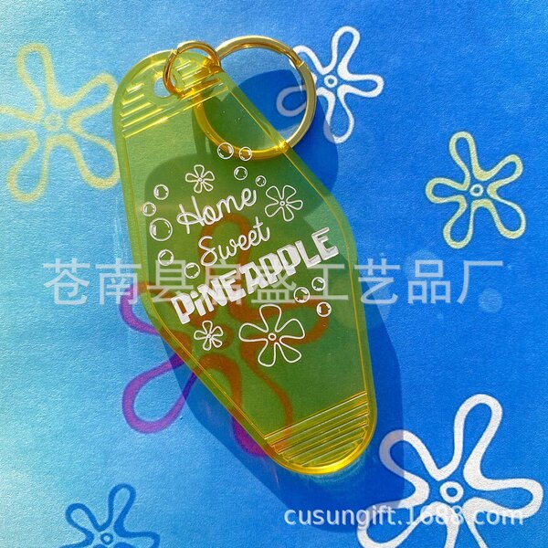 Plastic luggage retro keychain for hotel for keys