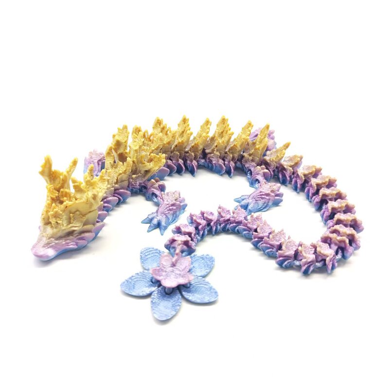 3Dプリント桜龍置物 中国龍 跨境人気商品 可動関節玩具 クリエイティブ工芸品モデル|undefined