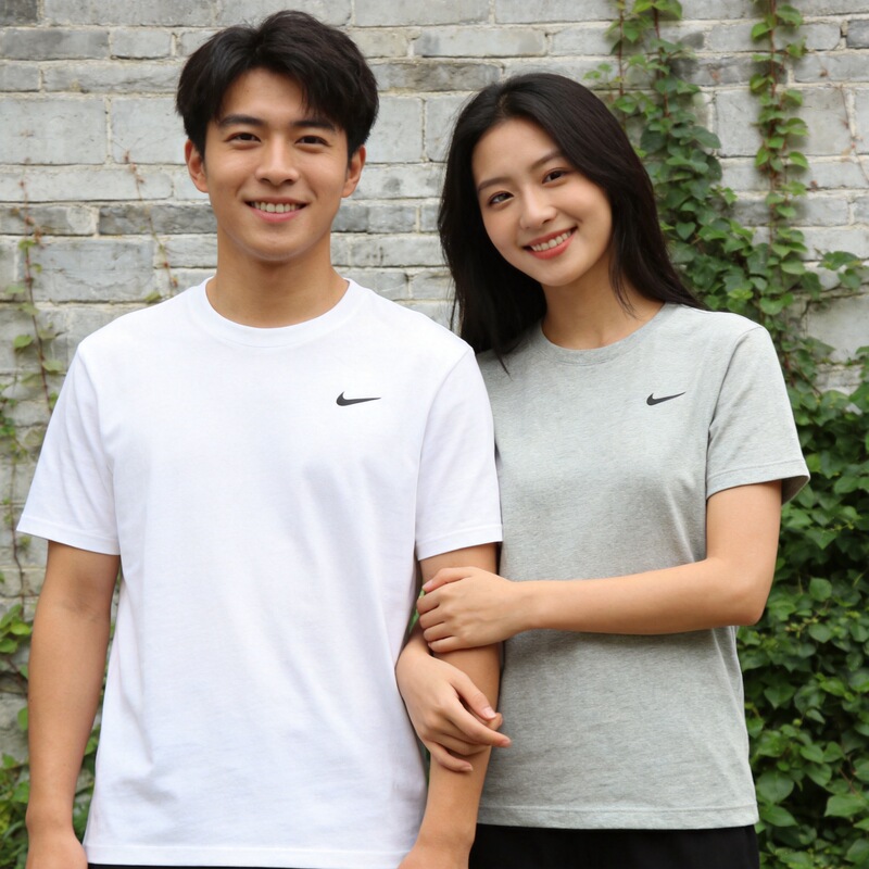 Nike Official Special Price Pure Cotton Printed T-Shirt Casual Comfortable Fashion Trendy Retro Versatile Couple Style Short Sleeve