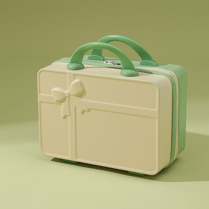 Estuche de cosméticos retro mini estuche de mano de 14 pulgadas, equipaje pequeño, bolsa de cosméticos de almacenamiento de recuerdos, caja de contraseña pequeña