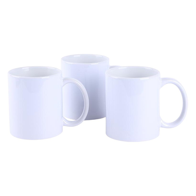 En blanco DIY taza de transferencia térmica C mango redondo blanco imprimible LOGO Foto recubierto de cerámica taza cambiante del color al por mayor