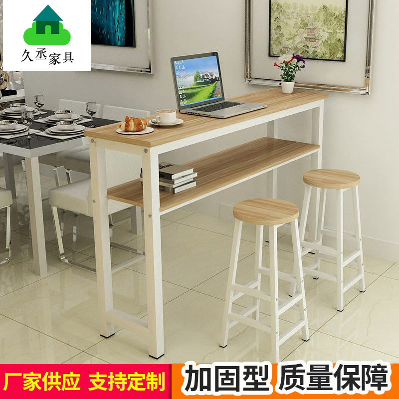 Fashion Simple Wrought Iron Bar Coffee Restaurant Rely on Wall Table Table Head Table Chair Combination Bar Table