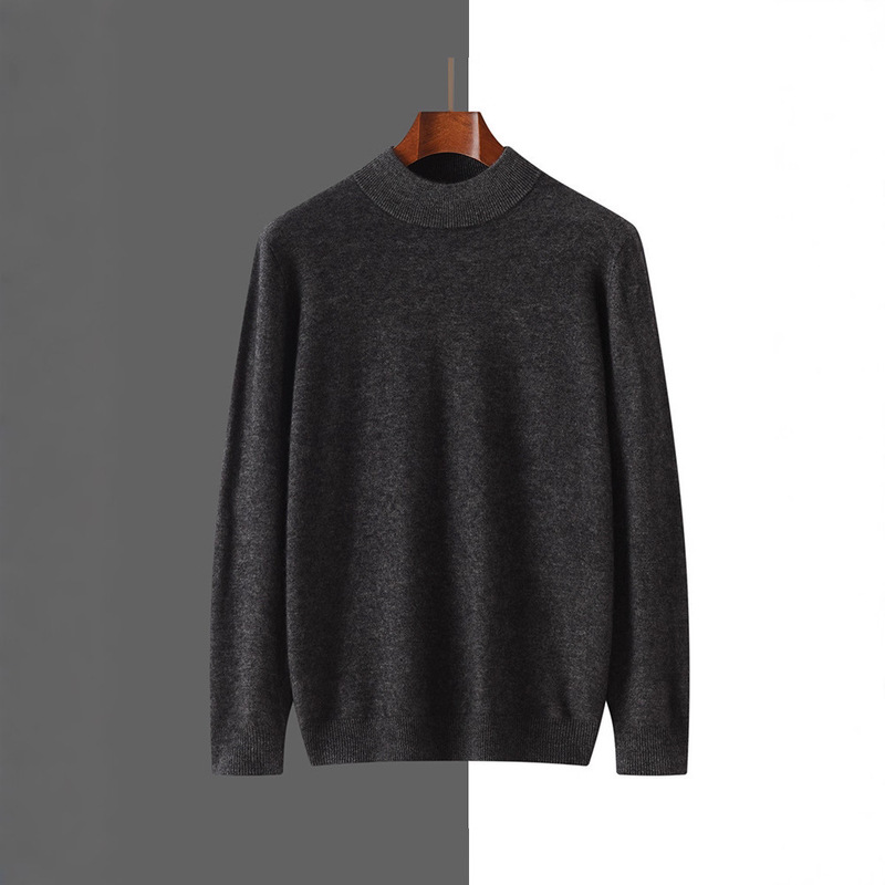 Autumn and Winter New Cashmere Knitwear Men's Half Turtleneck Long-Sleeved Loose Versatile Comfortable Skin-Friendly Top Knitwear Warm