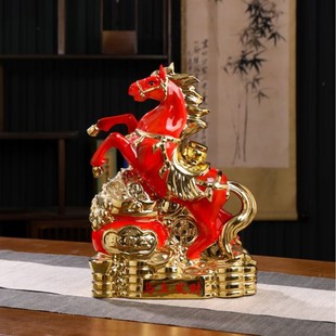 New Product Jingdezhen Ceramic Empty Wine Bottle Zodiac Horse Ceramic Wine Bottle Wine Jar 2.5kg Sealed Wine Jar Home Decoration Vase