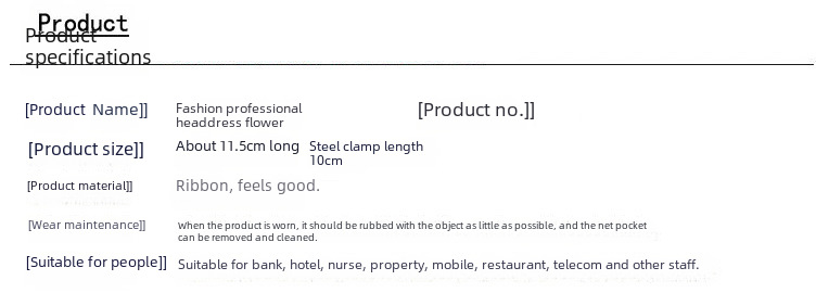 Stewardess Blue Korean Mobile Bank Hospital Nurse Hotel Telecom Professional Net Flower Hairpin Professional Head Flower Wholesale_voghion.com