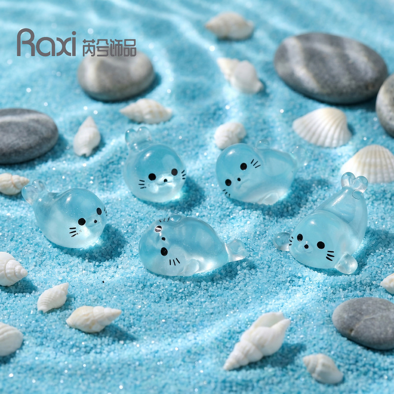 Cross-Border Luminous Cartoon Seal Resin DIY Accessories Micro Landscape Cute Marine Animal Decoration Cross-Border Luminous Cartoon Seal Resin DIY Accessories Micro Landscape Cute Marine Animal Decoration