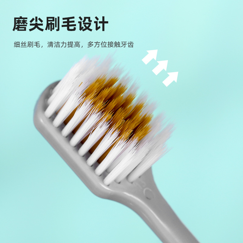 Cepillo de Dientes Suave para Adultos Set de 3 Piezas Cabeza Ancha Limpieza Bucal con Empaque Individual