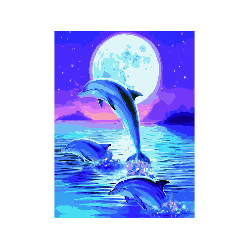 Pintura digital transfronteriza diy40 * 50 dibujos animados dibujos abstractos pintados a mano relleno de color al por mayor pintura al óleo simple