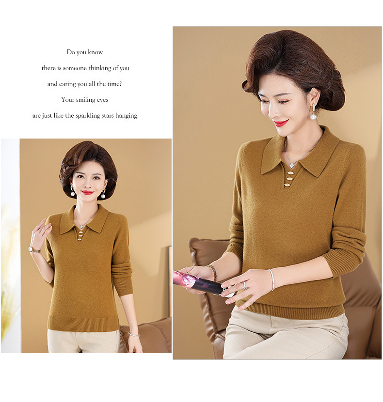 D7390 1590K ÁO LEN NỮ TONTDI ÁO LEN MÙA XUÂN THU ĐÔNG TRUNG NIÊN KÍN CỔ THỜI TRANG NỮ G04 SẢN PHẨM MỚI