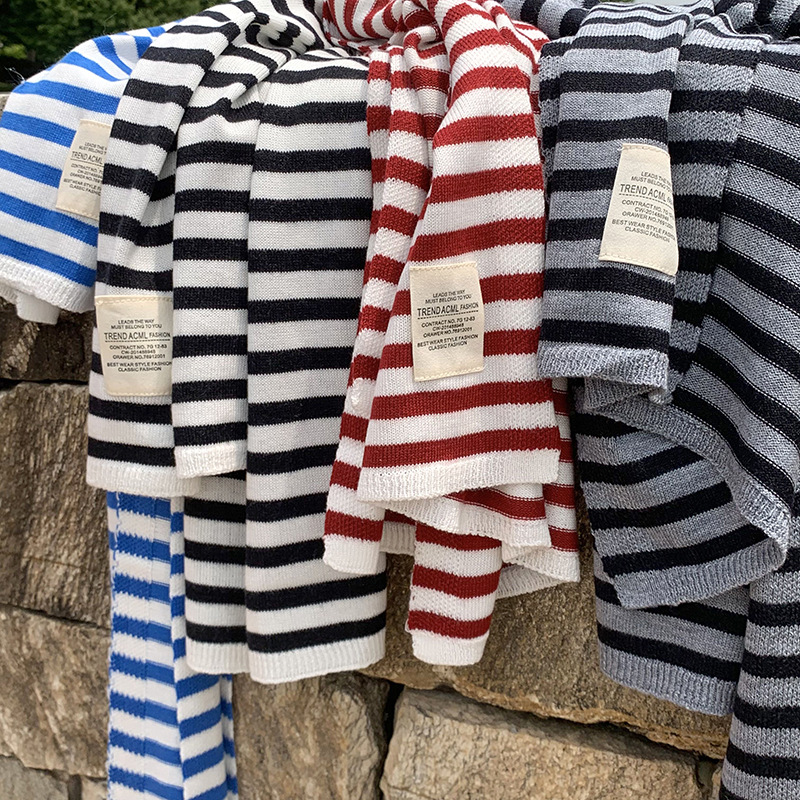 Primavera y verano fuera rayas de protección solar pequeña camisa de punto de alta calidad con aire extranjero estilo coreano aire acondicionado hombro