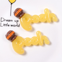 新款樹脂蜜罐字母牌鑰匙扣掛飾配件 diy奶油膠滴膠手機殼貼片