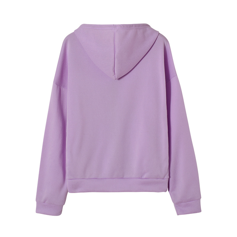 Solid Color Hooded Sweatshirt NSYF68089