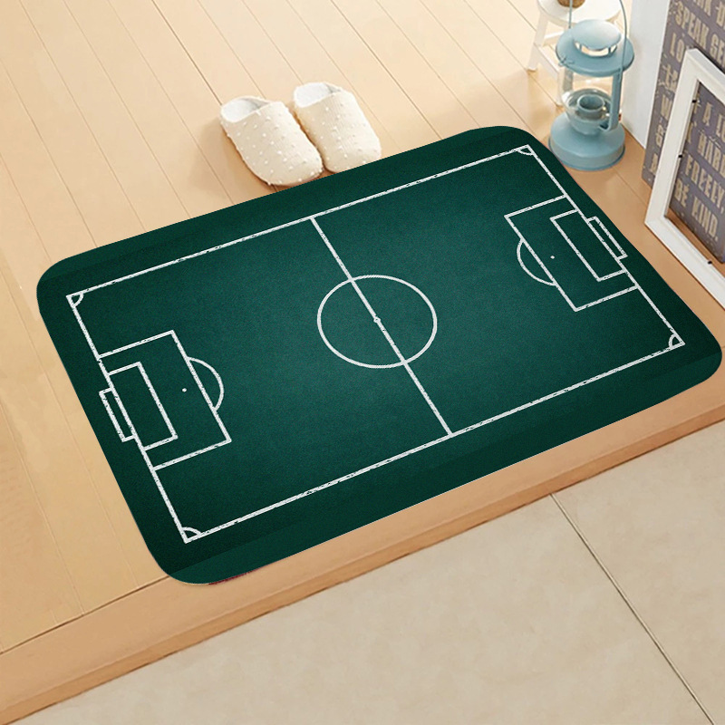Alfombrilla de franela para campo de fútbol transfronterizo Alfombrilla absorbente para puerta de baño Alfombrilla antideslizante para puerta de entrada