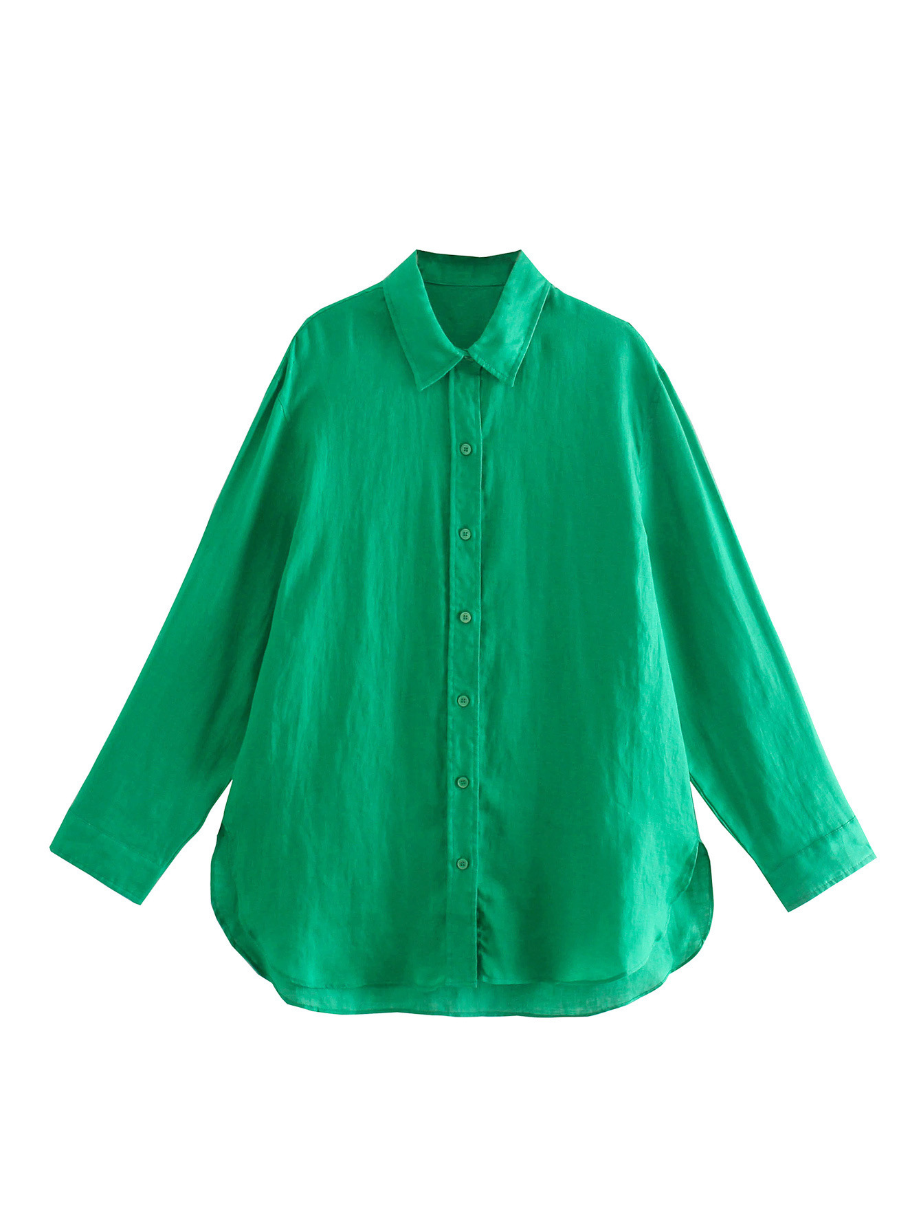 women s solid color wild loose long-sleeved shirt nihaostyles clothing wholesale NSAM77875