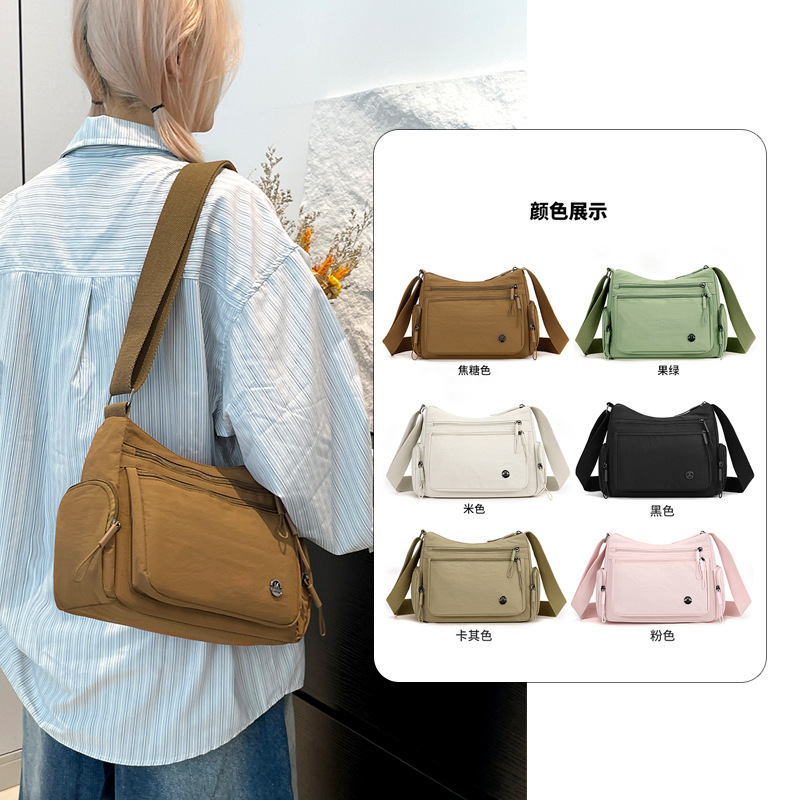 Crossbody Bag Women's 2025 New Fashionable Bag Large Capacity Oxford Cloth Lightweight All-match Shoulder Bag Nylon Canvas Bag